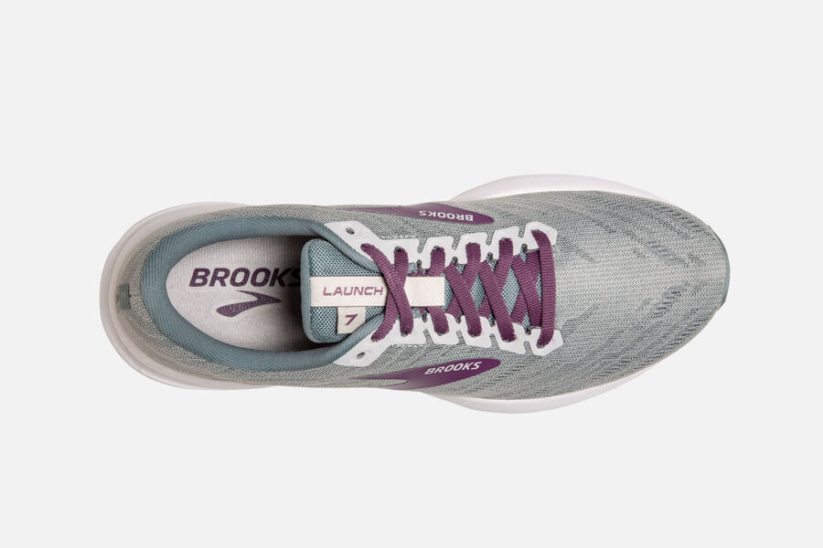 Brooks Launch 7 Road Running Shoes Womens Grey/Purple 187542-SML